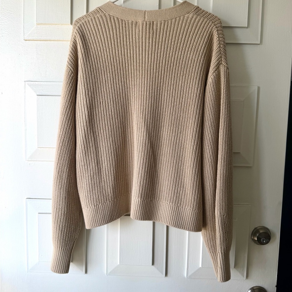H&M Cream Ribbed V-Neck Button Cardigan - Picture 2 of 6